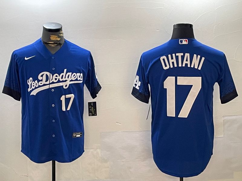 Men Los Angeles Dodgers #17 Ohtani Blue City Edition 2024 Nike MLB Jersey style 12162